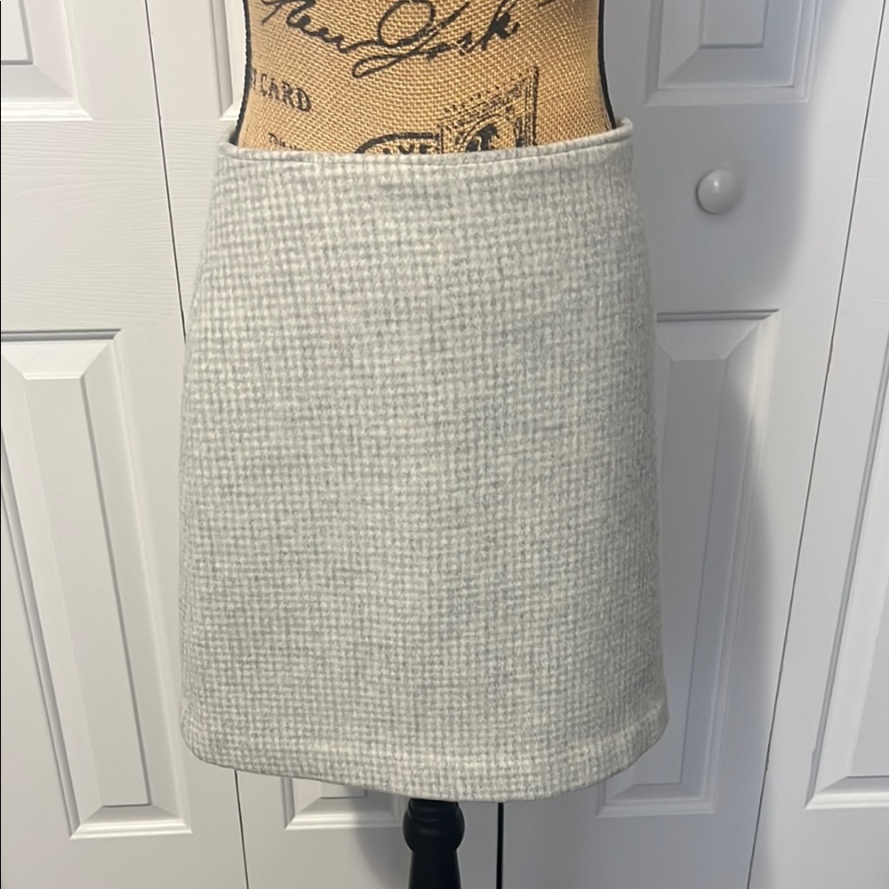 Club Monaco Gray Plaid Wool Skirt
